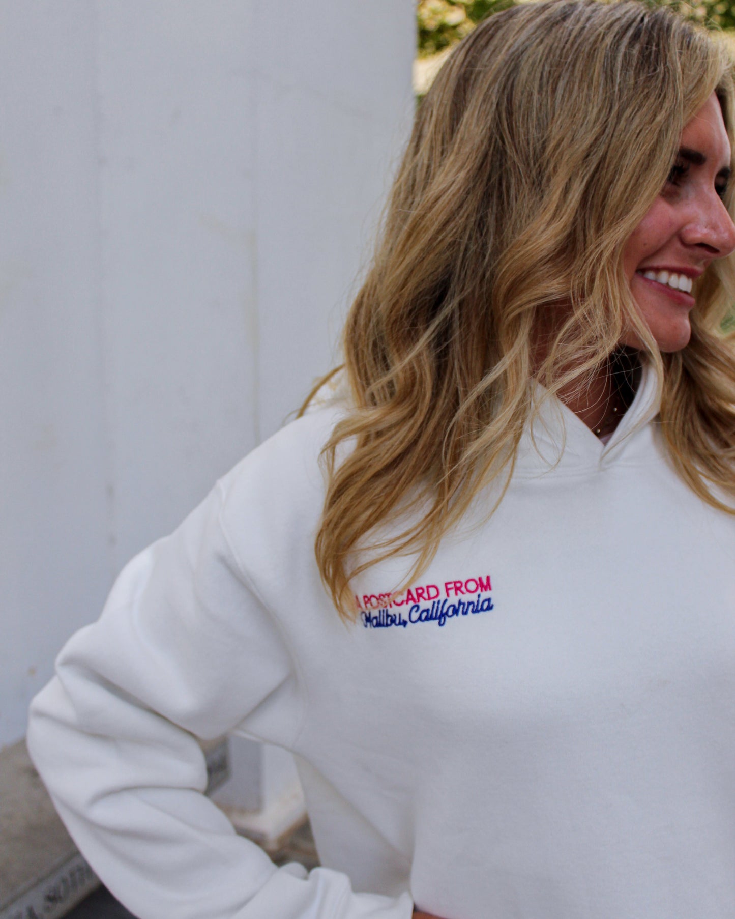 A Postcard from Malibu Embroidered Hoodie